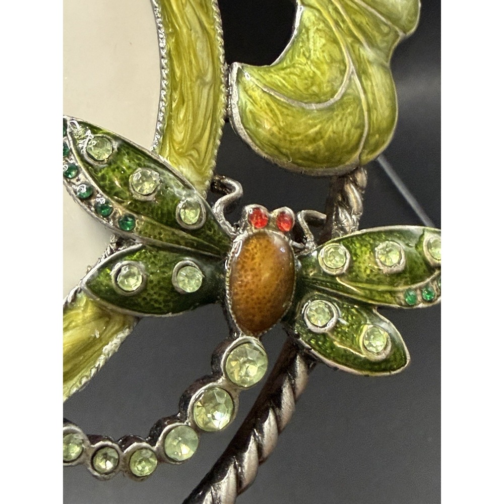 Dragonfly/ Flowers Crystal Rhinestones/Melissa&Louise Metal Picture Frame Decor - Picture 11 of 16